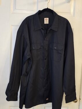 Dickies Mens 3XL NWOT Long Sleeve Work Shirt Black Minimalist Workwear Business